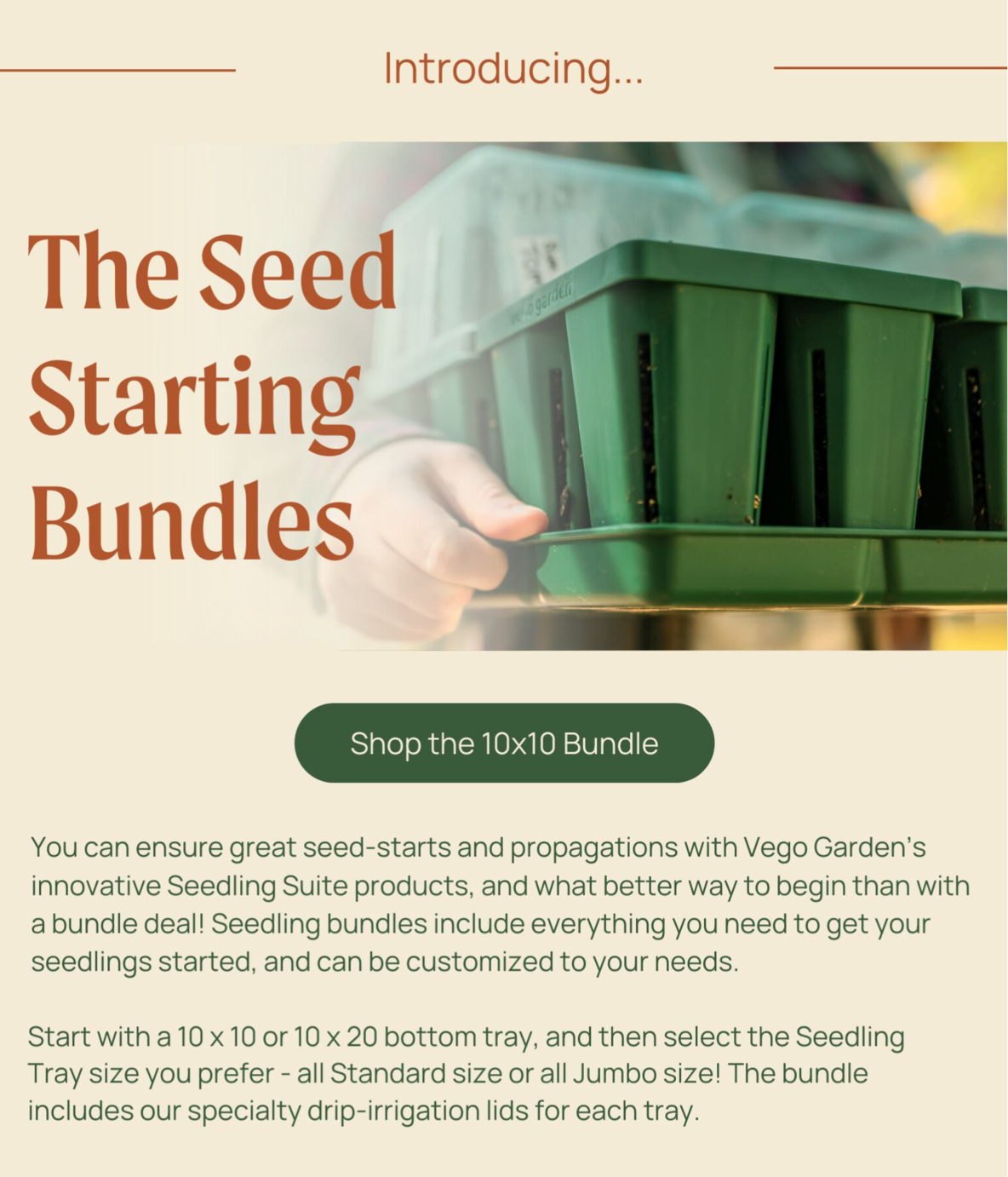 Vego Garden  Seedling Tray Lids with Drip Irrigation